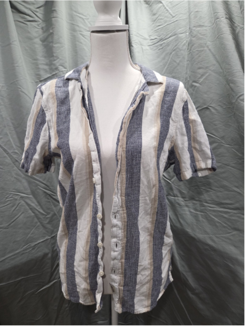 Hollister Bruno Men's Stripped Button Down Shirt Summer Beach Size S